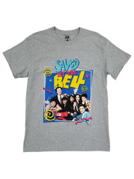 Mens Heather Gray Saved By The Bell Group Photo Graphic T-Shirt