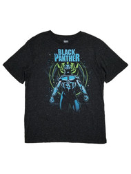 Mad Engine Mens Black Speckled Marvel Black Panther Graphic T-Shirt