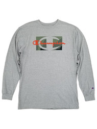 Champion Mens Big & Tall Heather Gray Pullover Crew Long Sleeve Shirt