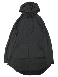 Laguna Womens Hooded Black Long Sleeve Swim Suit Cover Up Cover-Up Medium
