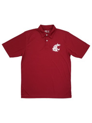 Russell Mens Crimson Washington State Cougars Short Sleeve Polo Shirt