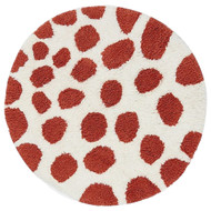Cream and Brown Giraffe Spots Cotton Bath Rug, 22" x 22" Round Jungle Animal Mat