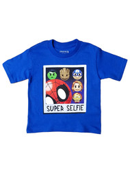 Marvel Toddler Boys Blue "Super Selfie" Marvel Hero Tee Shirt T-Shirt