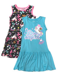 Jojo Siwa Girls 2pc Black & Blue Unicorn Tank Style Sun Dress Set