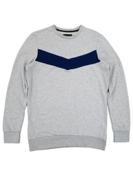Shaquille O'Neal Mens Big & Tall Gray & Blue French Terry Crew Sweatshirt