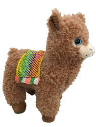 Linzy Toys Plush Fuzzy Brown Andes Alpaca, 12.5" Llama Stuffed Animal Pal