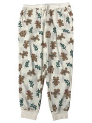 Womens Flannel Gingerbread Cookie Joggers Sleep Pants Pajama Bottoms