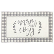 Levtex Home Warm & Cozy Gray Accent Rug, 20x34 Non Skid Homey Check Rug