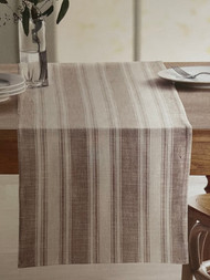 Food Network Farm Stripe Ivory & Beige Cotton Table Runner, 14x72