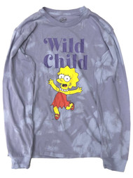 The Simpsons Womens Juniors Long Purple Wild Child Lisa Tee Shirt T-shirt