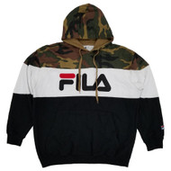 Fila Mens Big & Tall Camouflage White Black Pullover Hoodie Sweatshirt