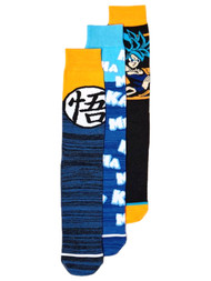 Dragon Ball Z Adult Mens 3 Pair Goku Crew Socks Set