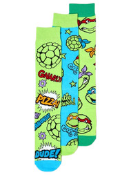 Adult Mens 3Pr Teenage Mutant Ninja Turtles Leonardo Raphael Donatello Socks