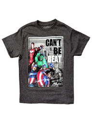 Avengers Boys Heather Gray Super Hero "Can't Be Beat" T-Shirt Tee Shirt 10/12