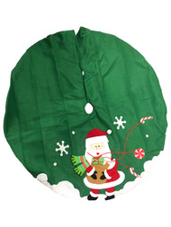 Trimmery Santa Clause Green Holiday Christmas Tree Skirt 48 Inch