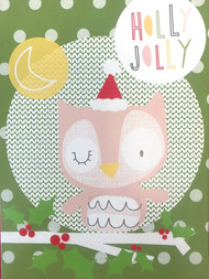 Trimmerry 18 Holly Jolly Santa Hat Owl Holiday Christmas Cards