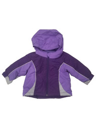 Infant Girls Purple & Gray Waterproof Snow Coat Baby Ski Jacket w/ Pockets 6-9M