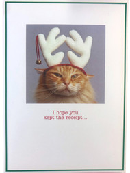 18 I Hope You Kept The Receipt Reindeer Kitty Cat Holiday Christmas Cards