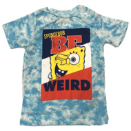 Spongebob Square Pants Boys Blue Tie Dye Be Weird T-Shirt Tee Shirt
