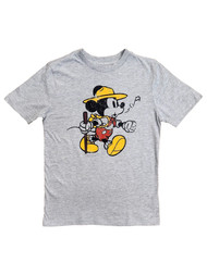 Disney Boys Gray Mickey Mouse Singing Short Sleeve T-Shirt Tee Shirt
