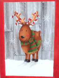 Jolly Holiday 16  Reindeer Scarf Candy Canes Christmas Cards