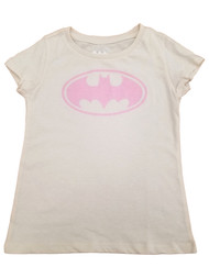 DC Girls Batman Batgirl Cream & Pink Short Sleeve T-Shirt Tee Shirt