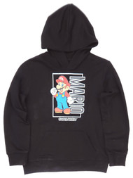 Super Mario Boys Black Mario Sweatshirt With Front Pocket Hoodie Jacket