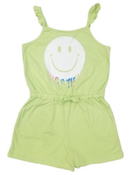 Girls Justice Neon Lime Green Smile Romper Jumper Jumpsuit XL (16/18)