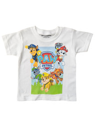 Toddler Boys White Paw Patrol Puppy Dog Chase & Marshal T-Shirt Tee Shirt 2T