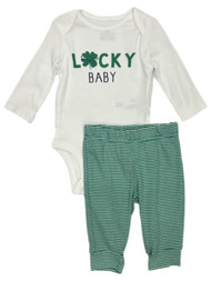 Carters Infant Boys Lucky Baby St Patrick's Long Sleeve Bodysuit & Pants