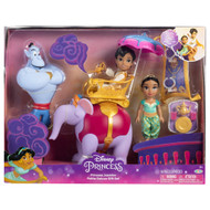 Disney Princess Jasmine Petite Dolls Playset with Aladdin & Genie, 16 Piece Set
