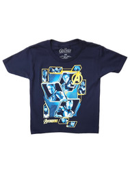 Marvel Boys Blue Avengers Super Hero Short Sleeve T-Shirt Tee Shirt
