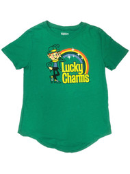 Womens Green Lucky Charms Leprechaun Rainbow T-Shirt Tee Shirt