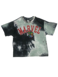 Womens Gray Tye Dye Marvel Hulk Captain America Semi Crop T-Shirt Tee Shirt