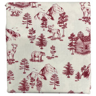 Cuddle Duds Flannel Sheet Set Red Lodge Toile Queen Bed Sheets, Bedding