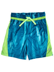 Russell Boys Blue & Green Knit Athletic Shorts With Drawstring Waist