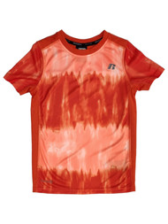 Russell Boys Silky Orange Tie-dye Breathable Athletic Tee Shirt T-Shirt
