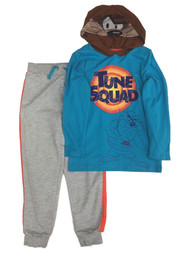 Tune Squad Boys Long Sleeve Taz Hoodie T-Shirt & Jogger Pants Set Outfit