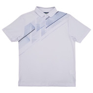 Ben Hogan Mens Bright White Blue Matrix Short Sleeve Performance Polo Shirt