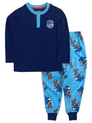 Sonic the Hedgehog Boys Blue Waffle Fleece Gamer Pajamas Sleep Set
