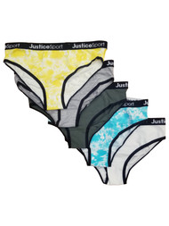 Justice Sport Girls Multi-Color Tiedye Underwear Bikini Panties Pack of Five