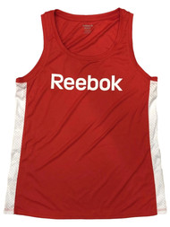 Reebok Womens Silky Red Athletic Tank Top Muscle Tee Shirt T-Shirt
