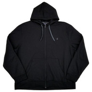 IZOD Mens Black Fleece Full Zip Hoodie Sweatshirt