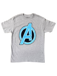 Avengers Boys Heather Gray Super Hero A Symbol T-Shirt Tee Shirt Large 10/12