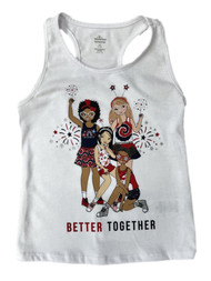 Girls White Better Together 4th Of July Tank Top Patriotic Shirt