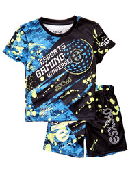 ESPORTS Boys Black Gaming esx360 Athletic Tee Shirt & Shorts Set Size XS 4-5