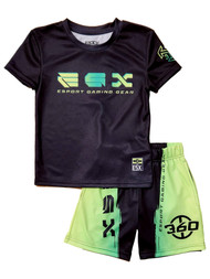 ESPORTS Boys Blue & Green Cyber 360 ESX Outfit T-Shirt Top & Shorts Set