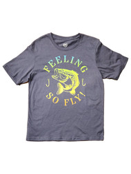 Boys Heather Gray Feeling So Fly Fishing T-Shirt Tee Shirt Large Husky 10/12