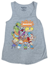 Nickelodeon Juniors Womens Gray Rugrats Tank Top Muscle Tee Shirt T-Shirt