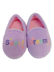 Toddler & Girls Purple Sweet Dreams House Shoes Star & Heart Loafers Slippers